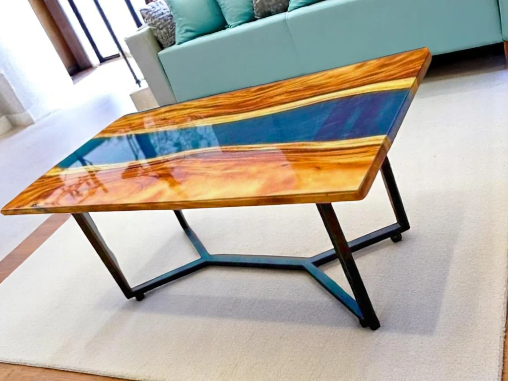 Versatile Living Room Side Table with Mop Inlaid Stone Accent